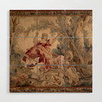 Antique 19th Century French Aubusson Rococo Romantic Lovers Tapestry Wood Wall Art Gallery Image 1
