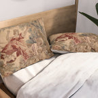 Antique 19th Century French Aubusson Rococo Romantic Lovers Tapestry Pillow Sham Gallery Image 2