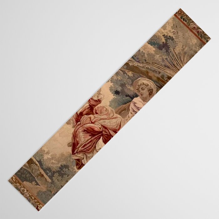 Antique 19th Century French Aubusson Rococo Romantic Lovers Tapestry Table Runner Gallery Image 3