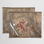 Antique 19th Century French Aubusson Rococo Romantic Lovers Tapestry Placemat Gallery Image 1