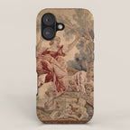 Antique 19th Century French Aubusson Rococo Romantic Lovers Tapestry iPhone Case Gallery Image 1