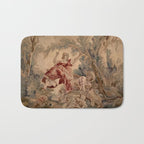 Antique 19th Century French Aubusson Rococo Romantic Lovers Tapestry Bath Mat Gallery Image 1