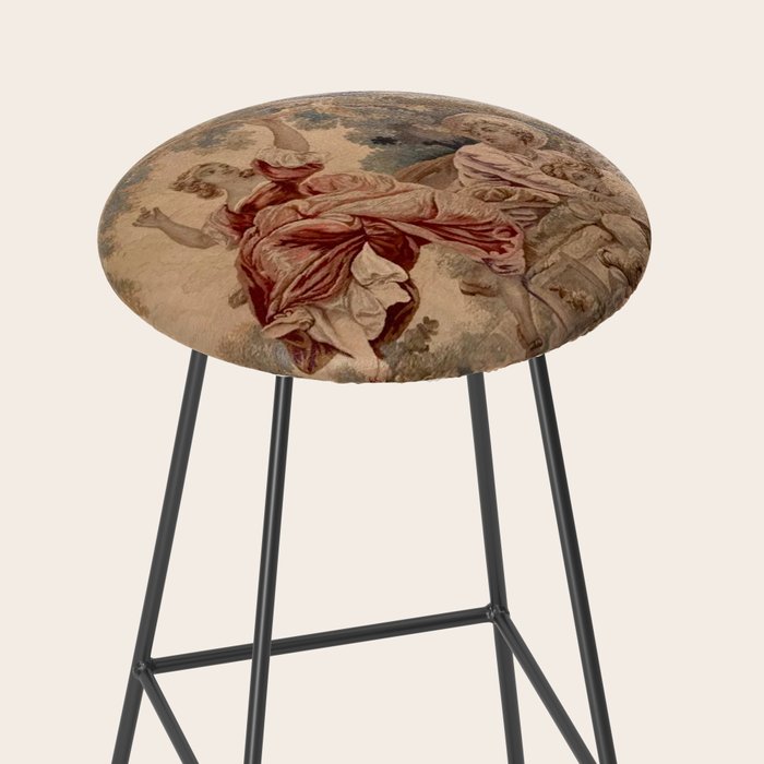 Antique 19th Century French Aubusson Rococo Romantic Lovers Tapestry Stool Gallery Image 2