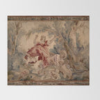 Antique 19th Century French Aubusson Rococo Romantic Lovers Tapestry Throw Blanket Gallery Image 2