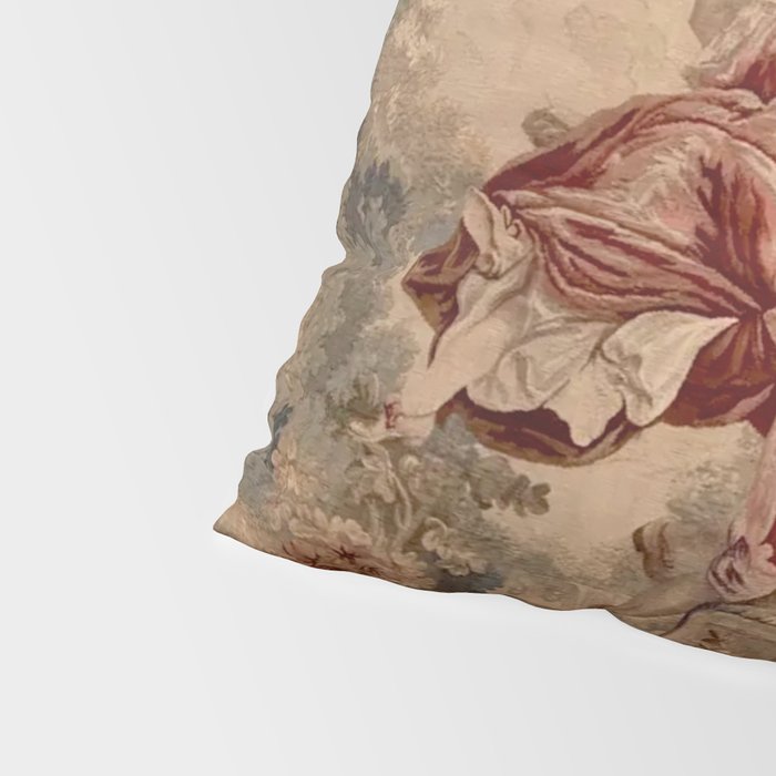 Antique 19th Century French Aubusson Rococo Romantic Lovers Tapestry Pillow Sham Gallery Image 4