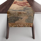 Antique 19th Century French Aubusson Rococo Romantic Lovers Tapestry Table Runner Gallery Image 1