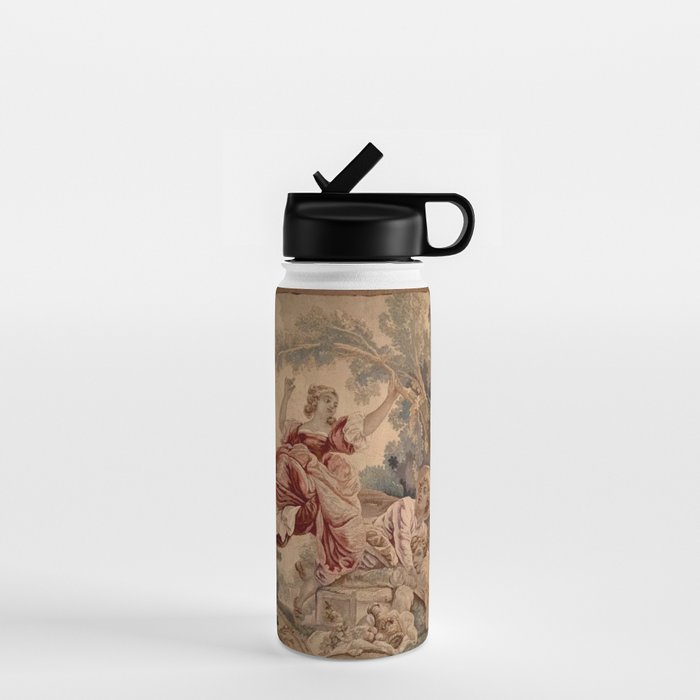 Antique 19th Century French Aubusson Rococo Romantic Lovers Tapestry Water Bottle Gallery Image 1