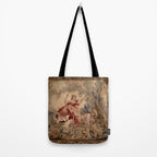 Antique 19th Century French Aubusson Rococo Romantic Lovers Tapestry Tote Bag Gallery Image 2