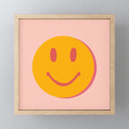 70s retro yellow smile face illustration  Mini Art Print Gallery Image 1