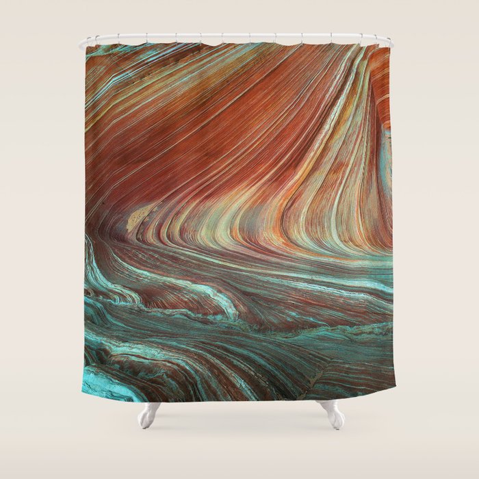 Epic Paria Wilderness Canyons 'Painted' Colored Sandstone Shower Curtain Gallery Image 1