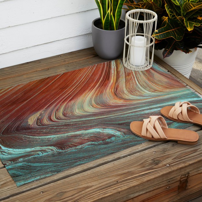 Epic Paria Wilderness Canyons 'Painted' Colored Sandstone Outdoor Rug Gallery Image 2