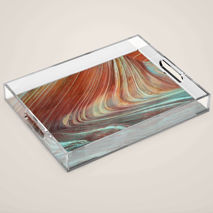 Epic Paria Wilderness Canyons 'Painted' Colored Sandstone Acrylic Tray Gallery Image 1