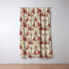 pattern lush red, beige and white peonies Window Curtain Gallery Image 3