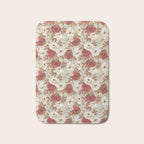 pattern lush red, beige and white peonies Bath Mat Gallery Image 1