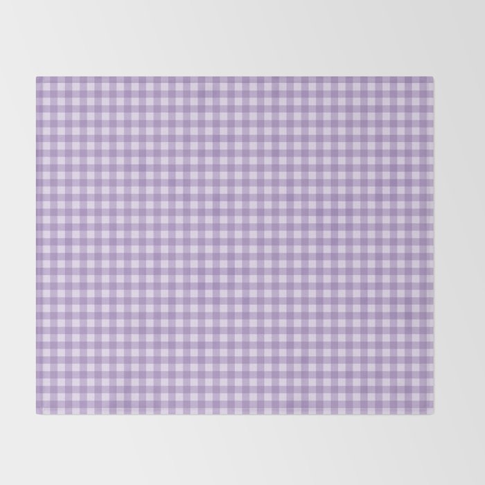 Gingham Plaid Pattern - Lilac Purple Throw Blanket Gallery Image 2
