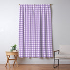 Gingham Plaid Pattern - Lilac Purple Window Curtain Gallery Image 5