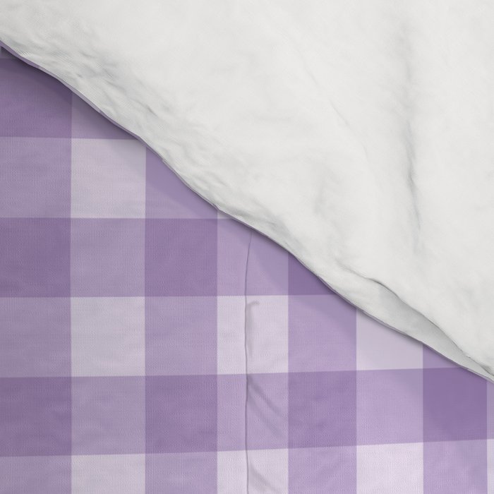 Gingham Plaid Pattern - Lilac Purple Comforter Gallery Image 4