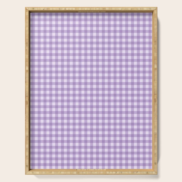 Gingham Plaid Pattern - Lilac Purple Serving Tray Gallery Image 1