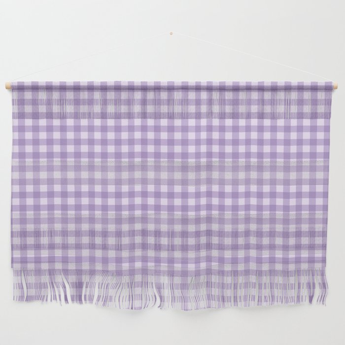 Gingham Plaid Pattern - Lilac Purple Wall Hanging Gallery Image 1