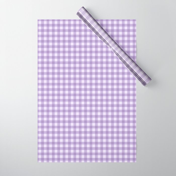 Gingham Plaid Pattern - Lilac Purple Wrapping Paper Gallery Image 1