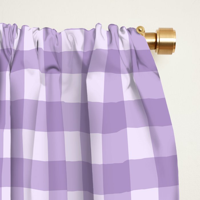 Gingham Plaid Pattern - Lilac Purple Window Curtain Gallery Image 2