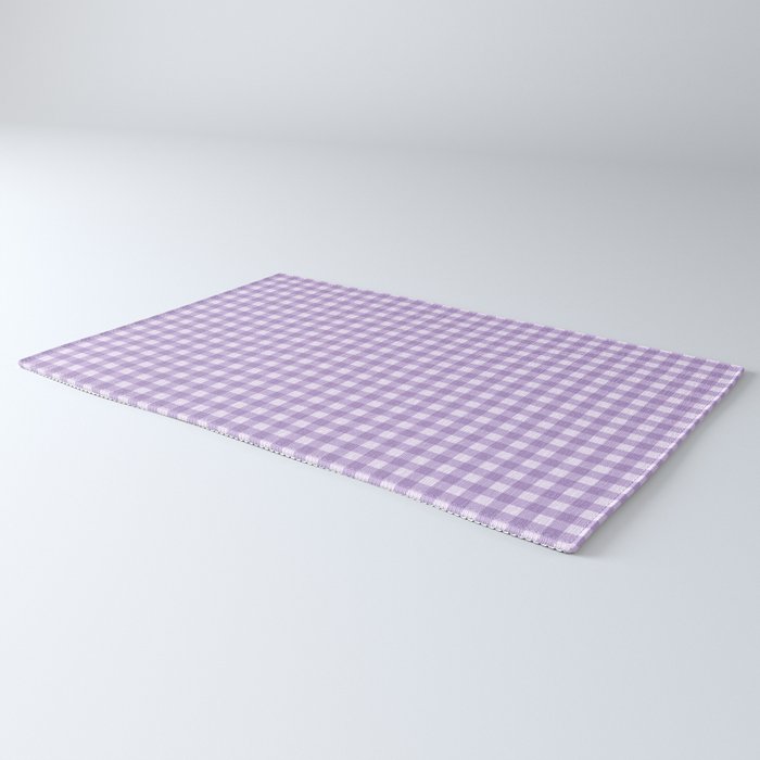 Gingham Plaid Pattern - Lilac Purple Rug Gallery Image 3