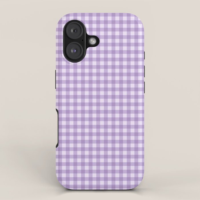 Gingham Plaid Pattern - Lilac Purple iPhone Case Gallery Image 1