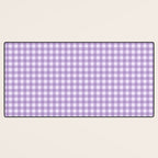 Gingham Plaid Pattern - Lilac Purple Desk Mat Gallery Image 3