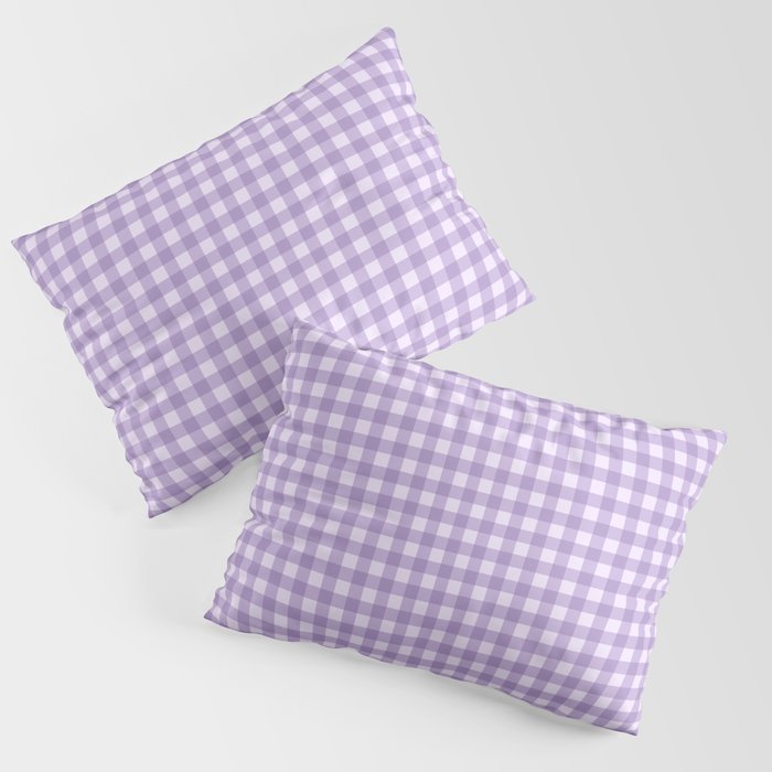 Gingham Plaid Pattern - Lilac Purple Pillow Sham Gallery Image 1