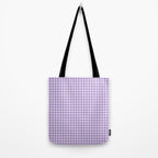 Gingham Plaid Pattern - Lilac Purple Tote Bag Gallery Image 2
