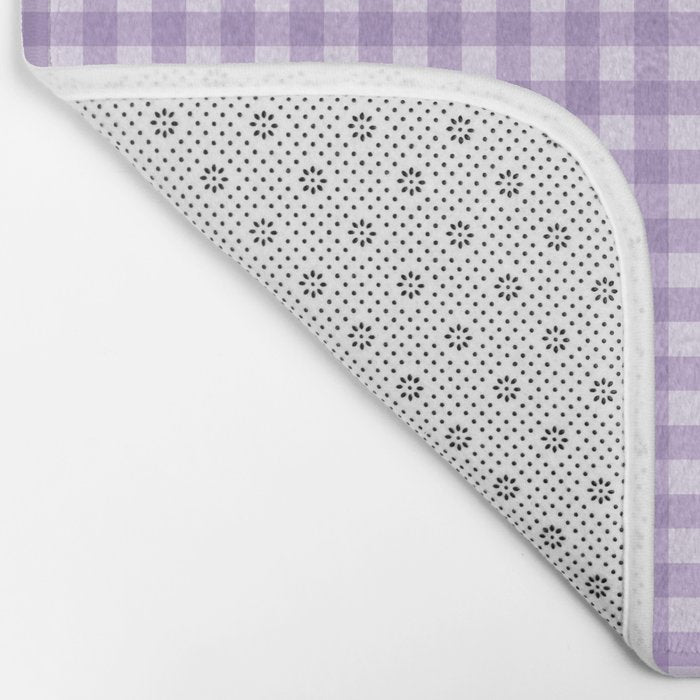 Gingham Plaid Pattern - Lilac Purple Bath Mat Gallery Image 2