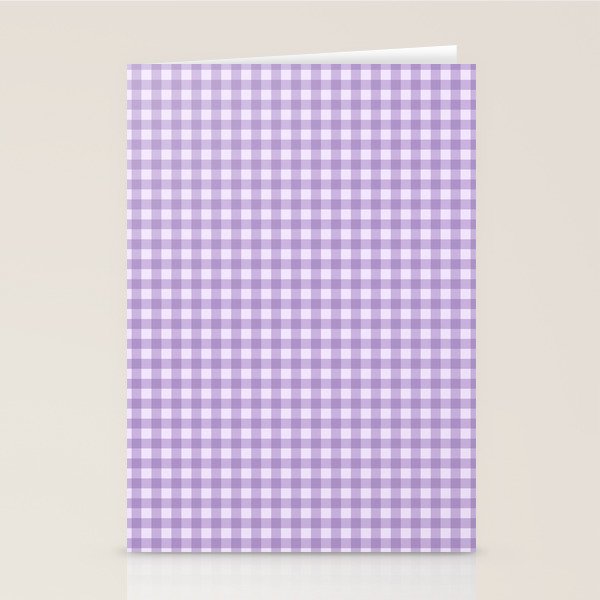 Gingham Plaid Pattern - Lilac Purple Stationery Card Gallery Image 2