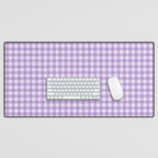 Gingham Plaid Pattern - Lilac Purple Desk Mat Gallery Image 1