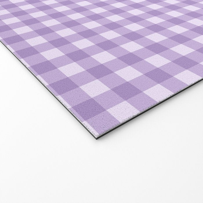 Gingham Plaid Pattern - Lilac Purple Welcome Mat Gallery Image 2