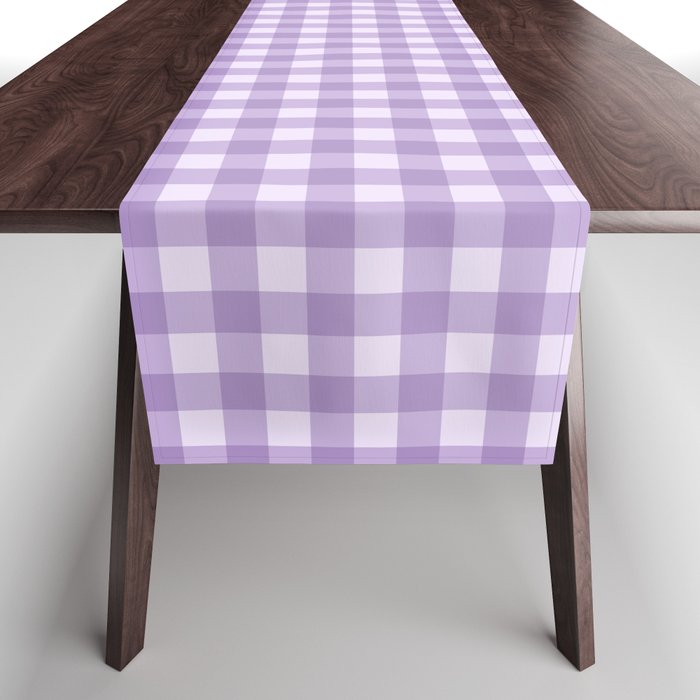 Gingham Plaid Pattern - Lilac Purple Table Runner Gallery Image 1