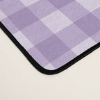 Gingham Plaid Pattern - Lilac Purple Desk Mat Gallery Image 4