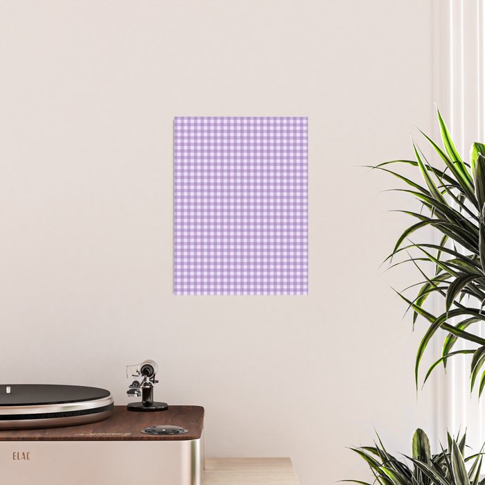 Gingham Plaid Pattern - Lilac Purple Poster Gallery Image 2