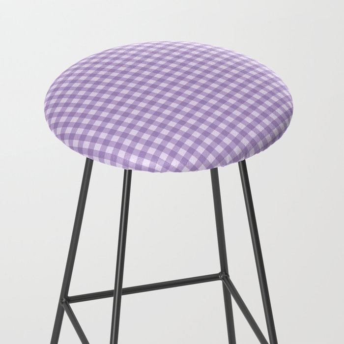 Gingham Plaid Pattern - Lilac Purple Stool Gallery Image 2