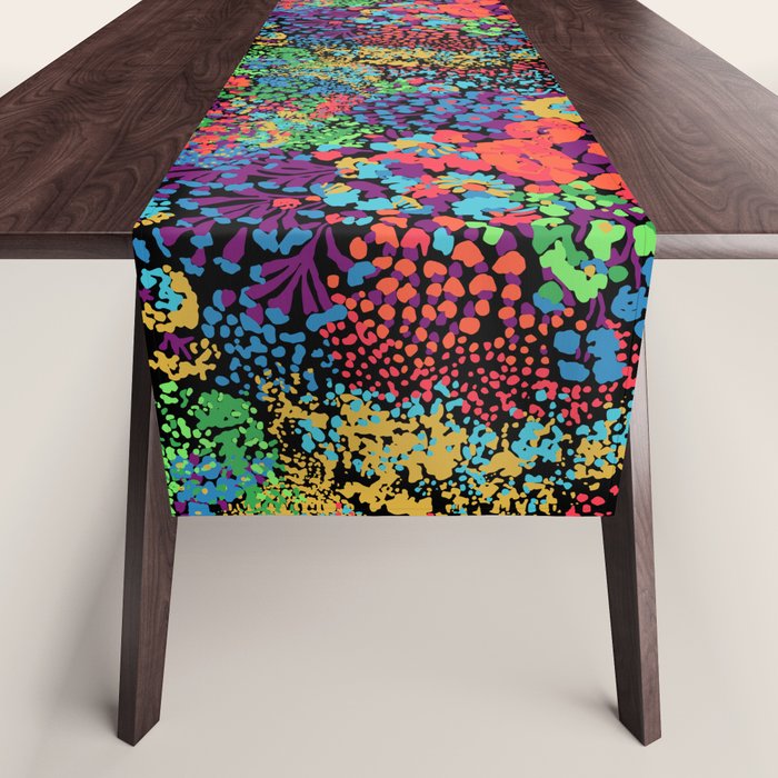 Vintage Floral Neon Table Runner Gallery Image 1