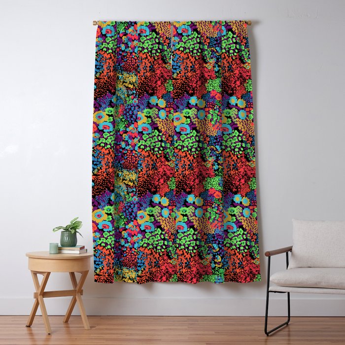 Vintage Floral Neon Window Curtain Gallery Image 5
