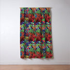 Vintage Floral Neon Window Curtain Gallery Image 3