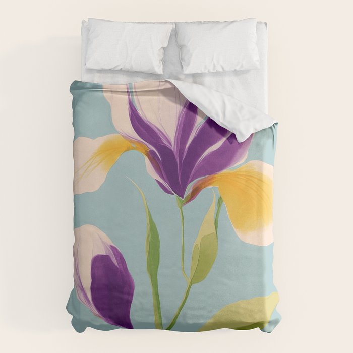 Sun-Kissed Iris Duvet Cover Gallery Image 1
