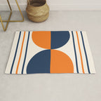 Abstract Shapes 78 in Orange and Navy Blue Rug Gallery Image 1