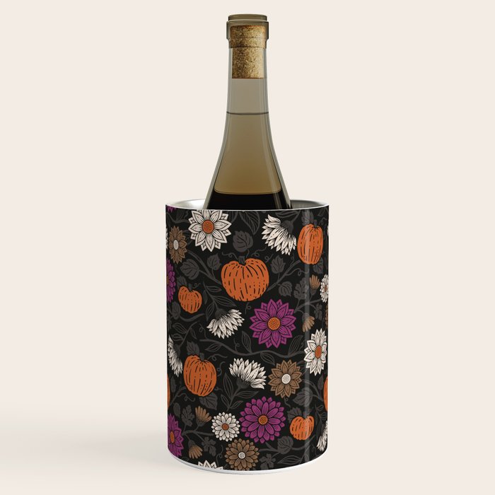 Pumpkin Fall Floral Wine Chiller Gallery Image 1
