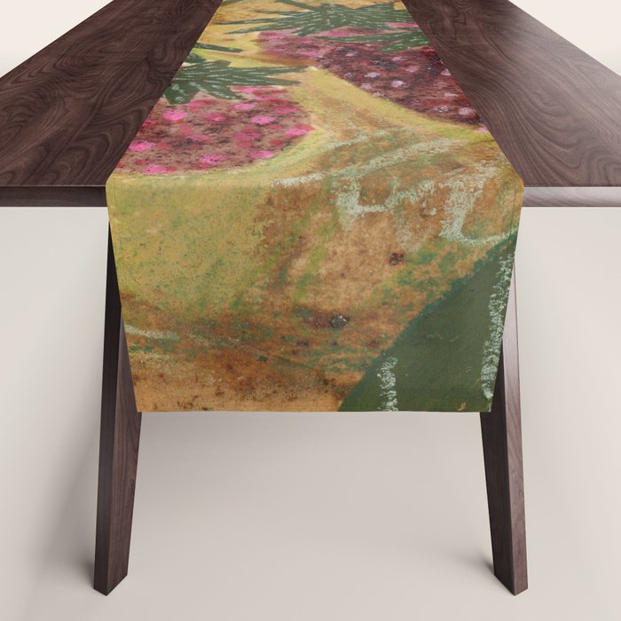 Strawberry Garden in Forest Green Table Runner Gallery Image 1