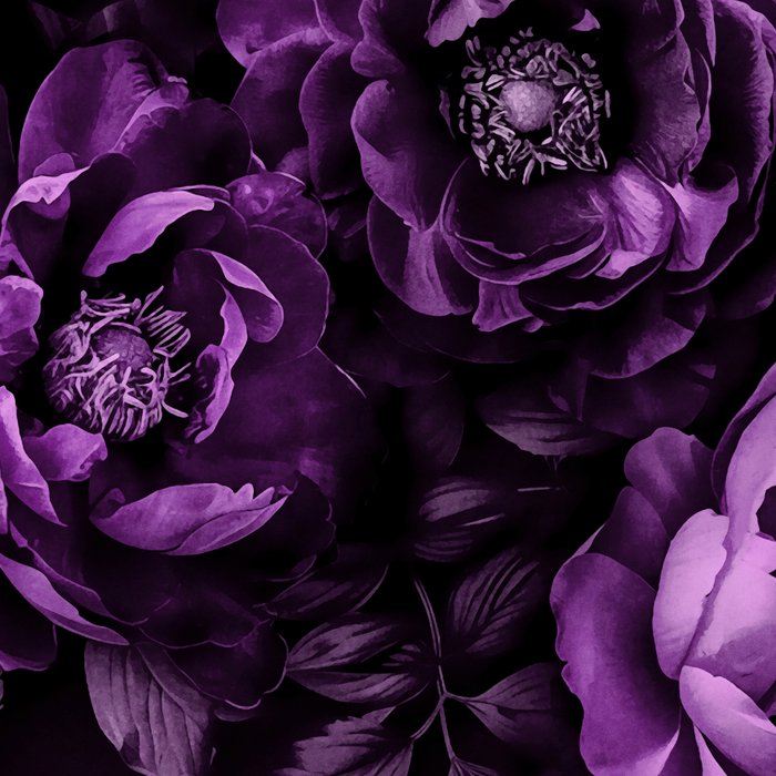 Midnight Garden Baroque Blooms Plum Blue Coffee Mug Gallery Image 2