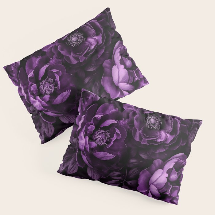 Midnight Garden Baroque Blooms Plum Blue Pillow Sham Gallery Image 1