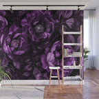 Midnight Garden Baroque Blooms Plum Blue Wall Mural Gallery Image 1