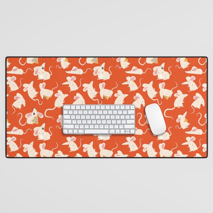 Happy mice pattern Desk Mat Gallery Image 1