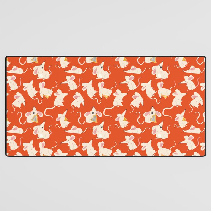 Happy mice pattern Desk Mat Gallery Image 3